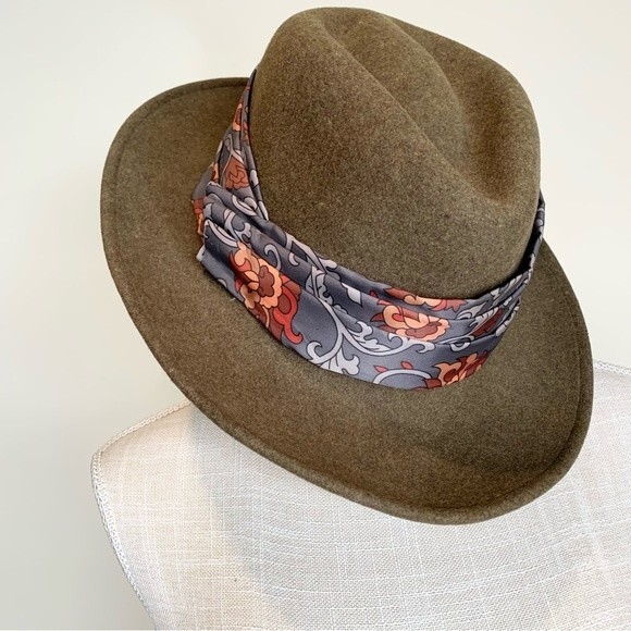 VTG The Natural by Bollman Wool Hat Bohemian Ribbon Detail Large - Picture 4 of 8